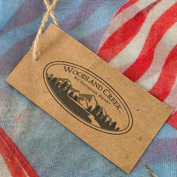 Woodland Creek Patriotic Scarf American Flag Eagle Print Blue 4th of July USA - Picture 7 of 10